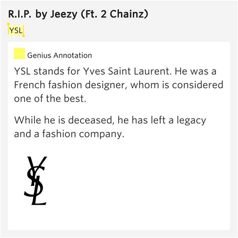 ysl words|what does YSL stand for.